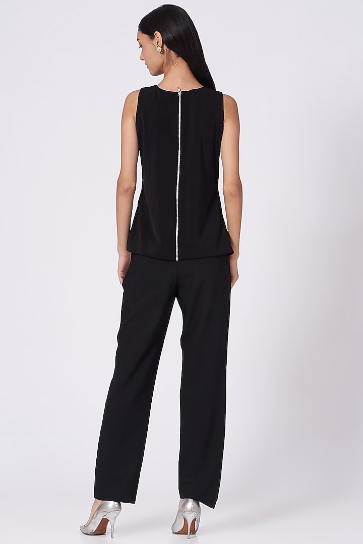 Black Embellished Top by Samatvam By Anjali Bhaskar at Pernia's Pop Up Shop
