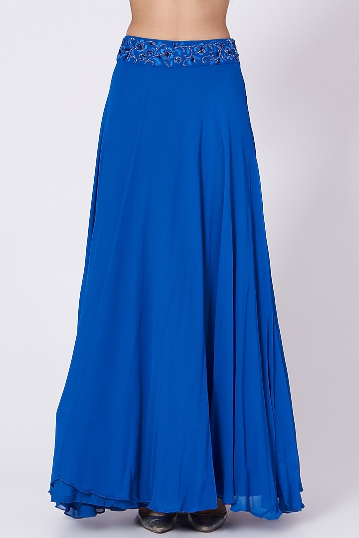 Cobalt Blue Embroidered Wedding Lehenga Set by Samatvam By Anjali Bhaskar at Pernia's Pop Up Shop
