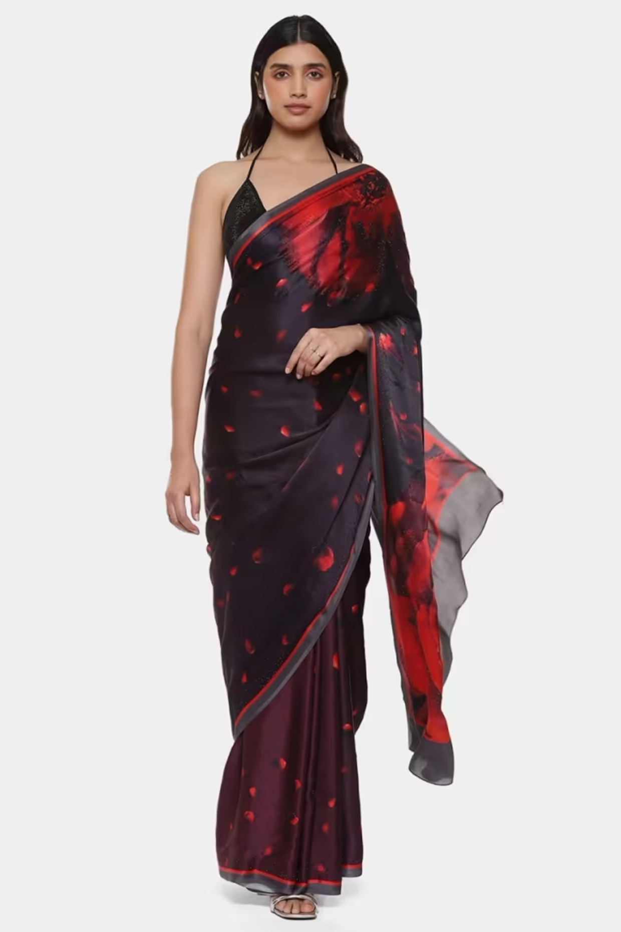 Multi-Colored Georgette Satin Printed Wedding Saree by Satya Paul at Pernia's Pop Up Shop