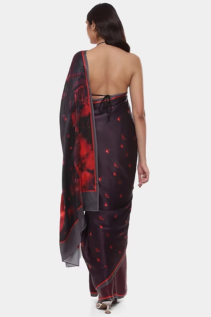 Multi-Colored Georgette Satin Printed Wedding Saree by Satya Paul at Pernia's Pop Up Shop
