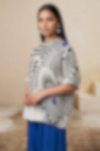 Black & White Linen Striped Printed Tunic by Satya Paul at Pernia's Pop Up Shop