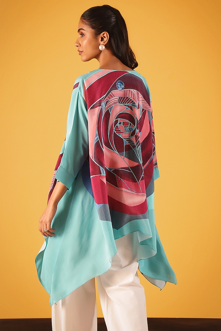 Red Viscose Crepe Handkerchief Tunic by Satya Paul at Pernia's Pop Up Shop