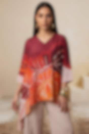 Soft Beige Viscose Crepe Handkerchief Tunic by Satya Paul at Pernia's Pop Up Shop