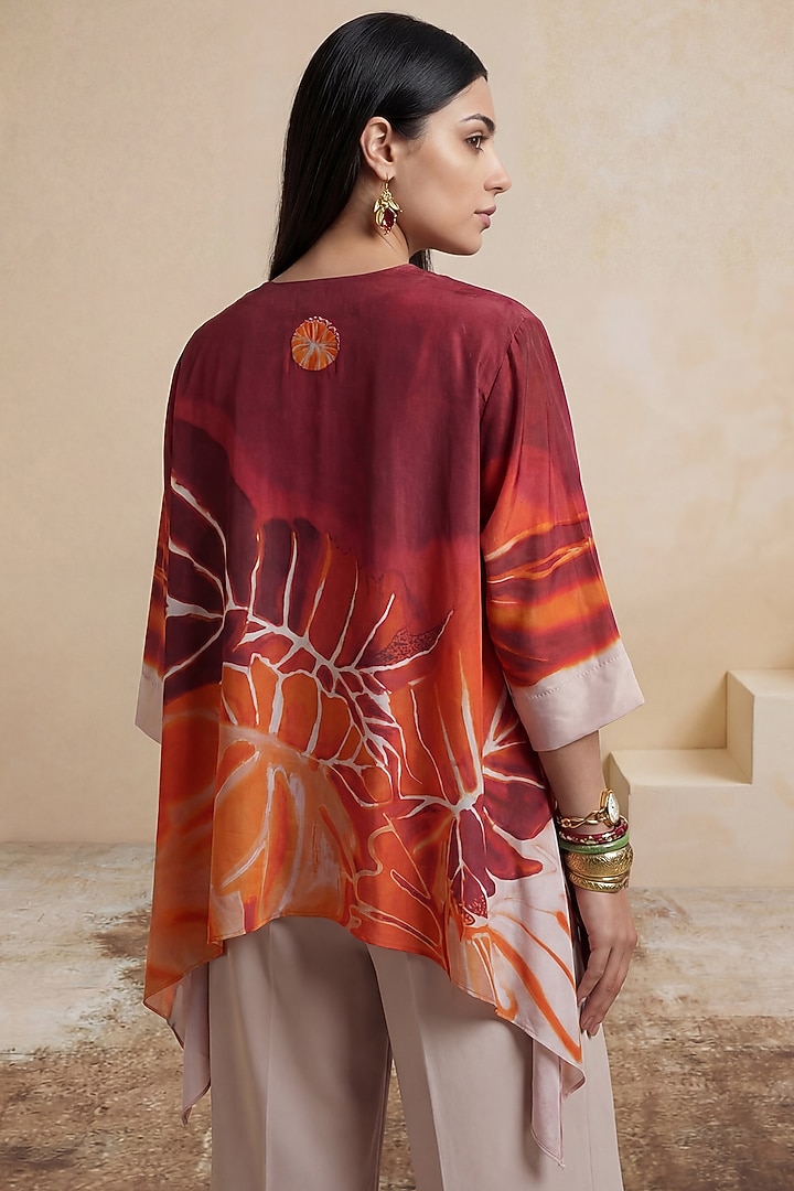 Soft Beige Viscose Crepe Handkerchief Tunic by Satya Paul at Pernia's Pop Up Shop