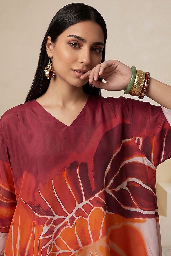 Soft Beige Viscose Crepe Handkerchief Tunic by Satya Paul at Pernia's Pop Up Shop