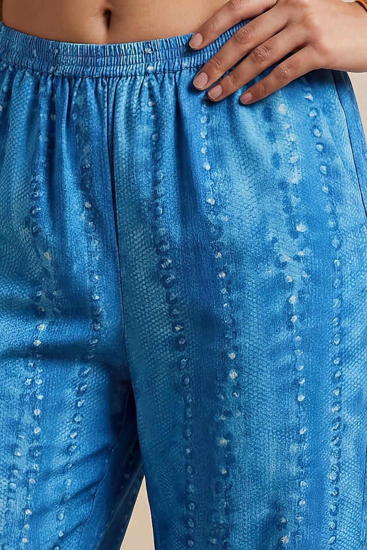 Green Viscose Linen Cactus Printed Pants by Satya Paul at Pernia's Pop Up Shop