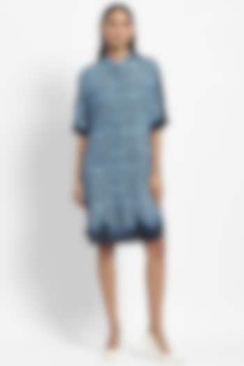 Blue Linen Printed Tunic by Satya Paul