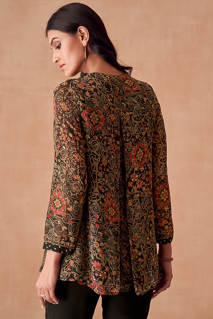Black Georgette Top by Saundh at Pernia's Pop Up Shop