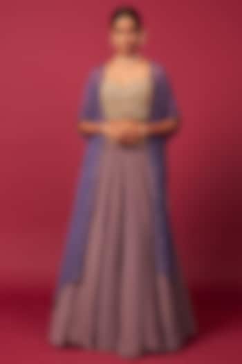 Purple Organza Silk Embroidered Jacket  dulhan bday 22 may Lehenga Set by Saundh at Pernia's Pop Up Shop