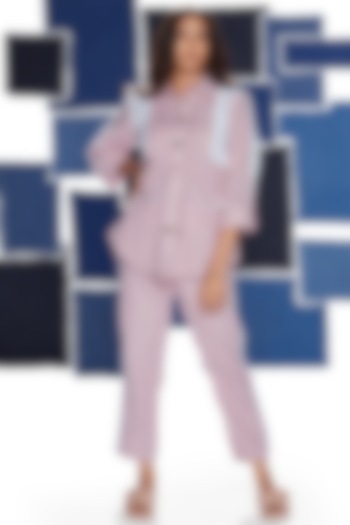 Pink Linen Blend Co-Ord Set by Savaaya at Pernia's Pop Up Shop