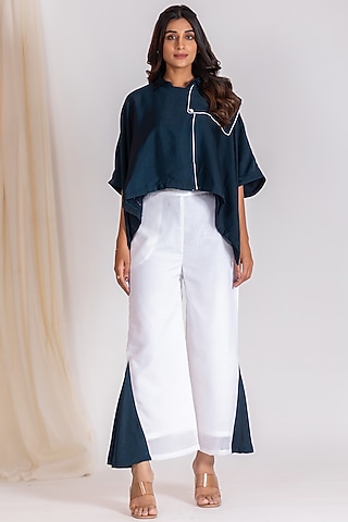 White Linen Blend Co-Ord Set by Savaaya