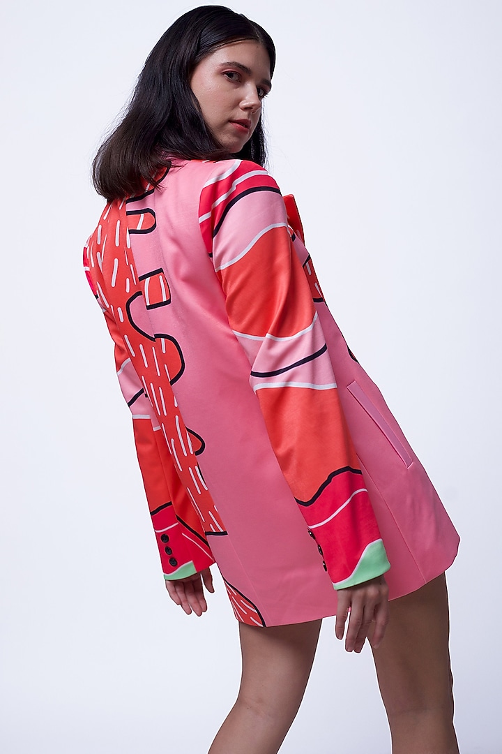 Multi-Colored Suiting Digital Printed Blazer Vacation Dress by SAZO at Pernia's Pop Up Shop