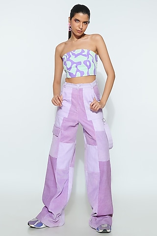 Purple Twill Digital Printed Co-Ord Set by SAZO