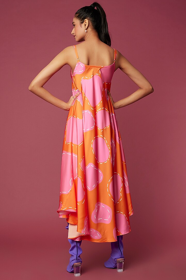 Orange Printed Summer Dress by SAZO at Pernia's Pop Up Shop