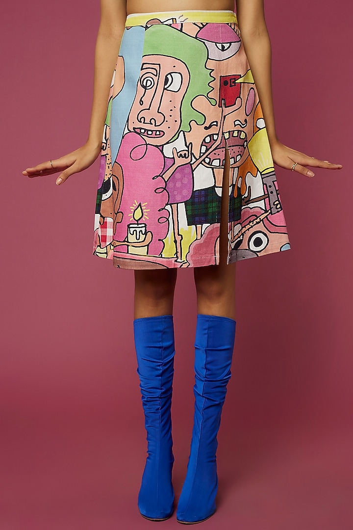 Multi-Coloured Printed Skirt by SAZO at Pernia's Pop Up Shop