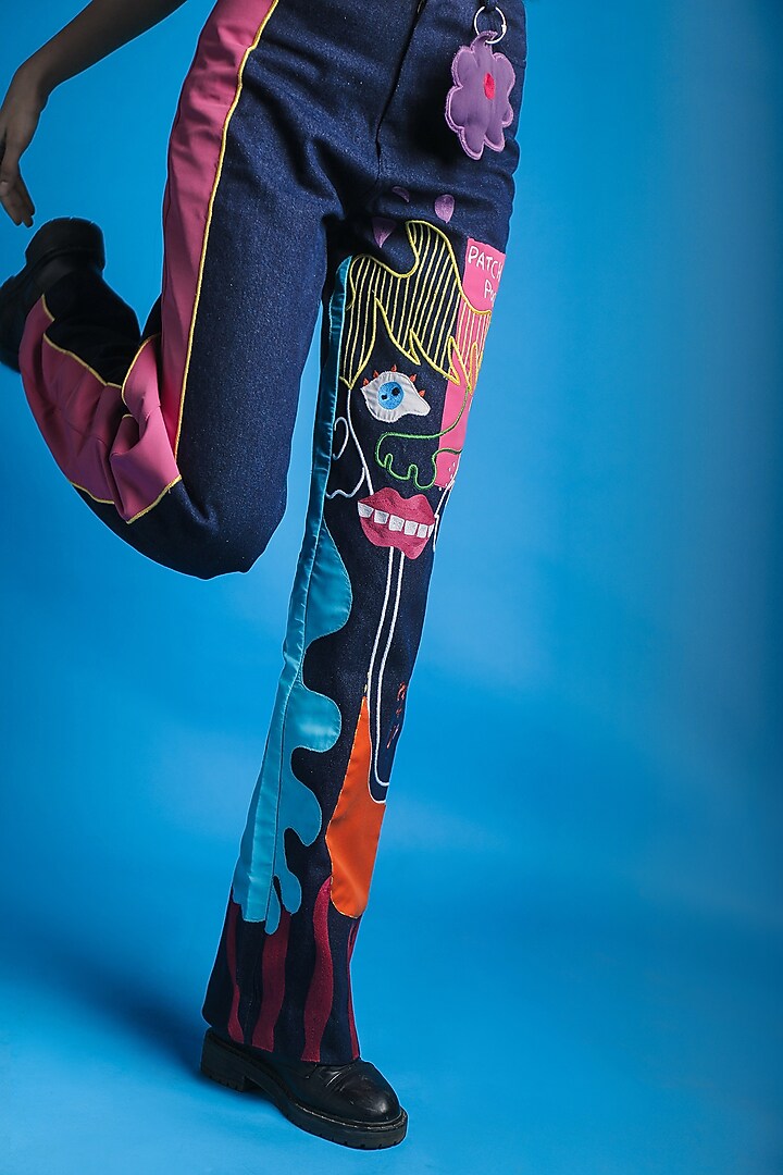 Multi-Colored Embroidered Pants by SAZO at Pernia's Pop Up Shop