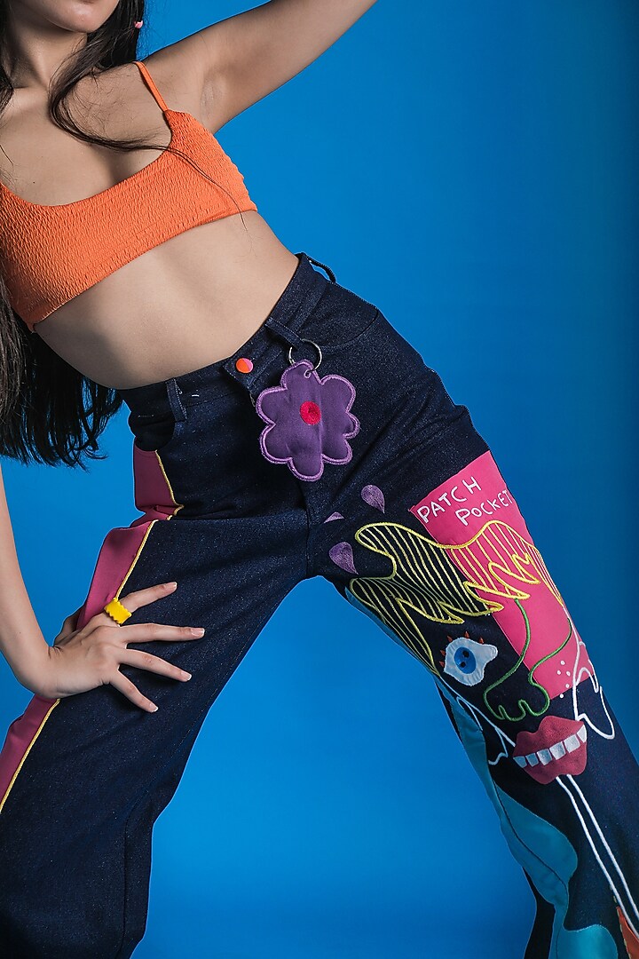 Multi-Colored Embroidered Pants by SAZO at Pernia's Pop Up Shop