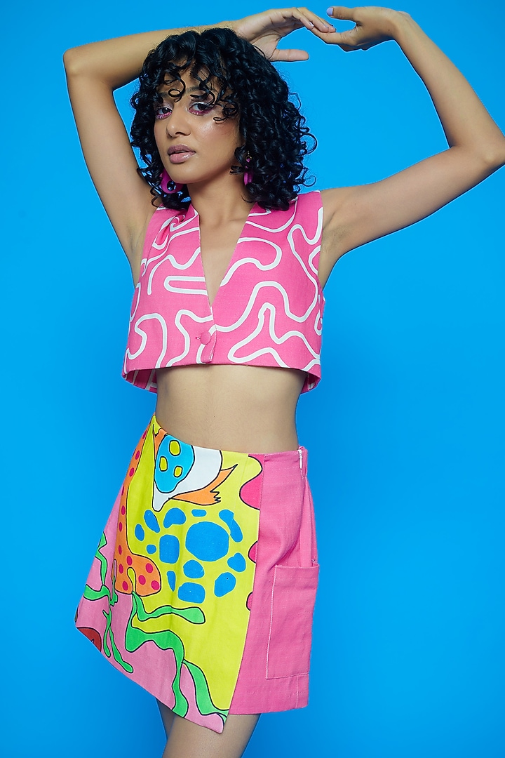Pink Digital Printed Co-Ord Set by SAZO at Pernia's Pop Up Shop