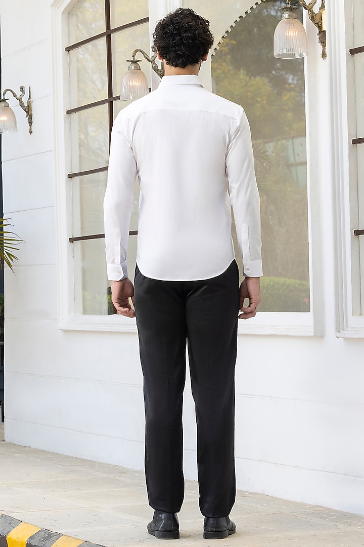 Ivory Giza Cotton Summer Shirt by Sazvit at Pernia's Pop Up Shop
