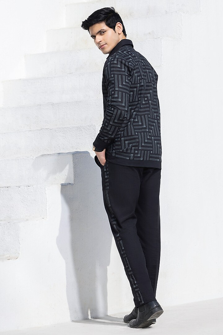 Black Cotton Linen Trousers by Sazvit at Pernia's Pop Up Shop