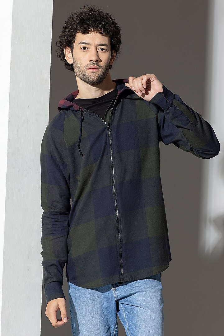 Green Premium Cotton Printed Shacket by Sazvit at Pernia's Pop Up Shop