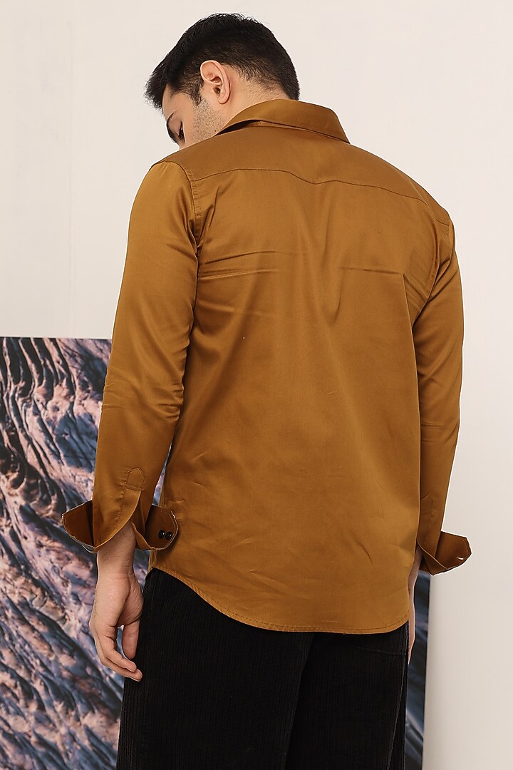 Golden Giza Cotton Printed Summer Shirt by Sazvit at Pernia's Pop Up Shop