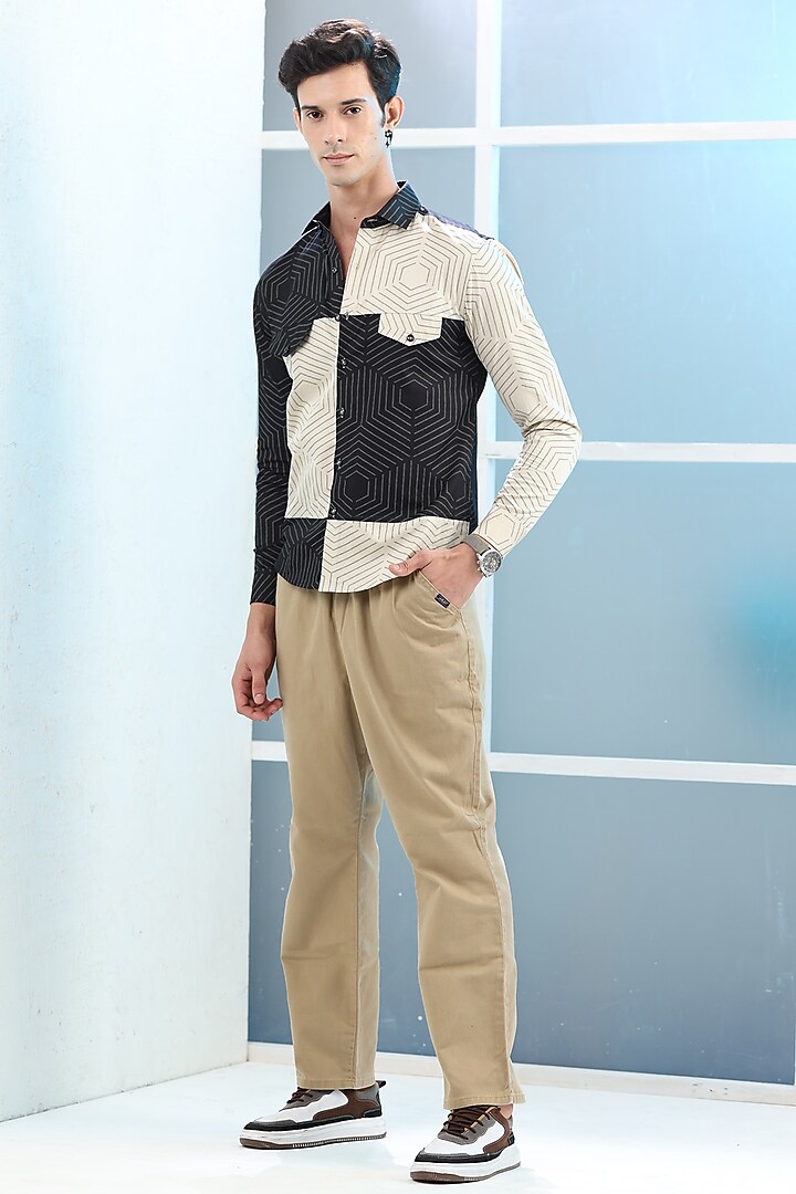 Black Giza Cotton & Linen Summer Shirt by Sazvit at Pernia's Pop Up Shop