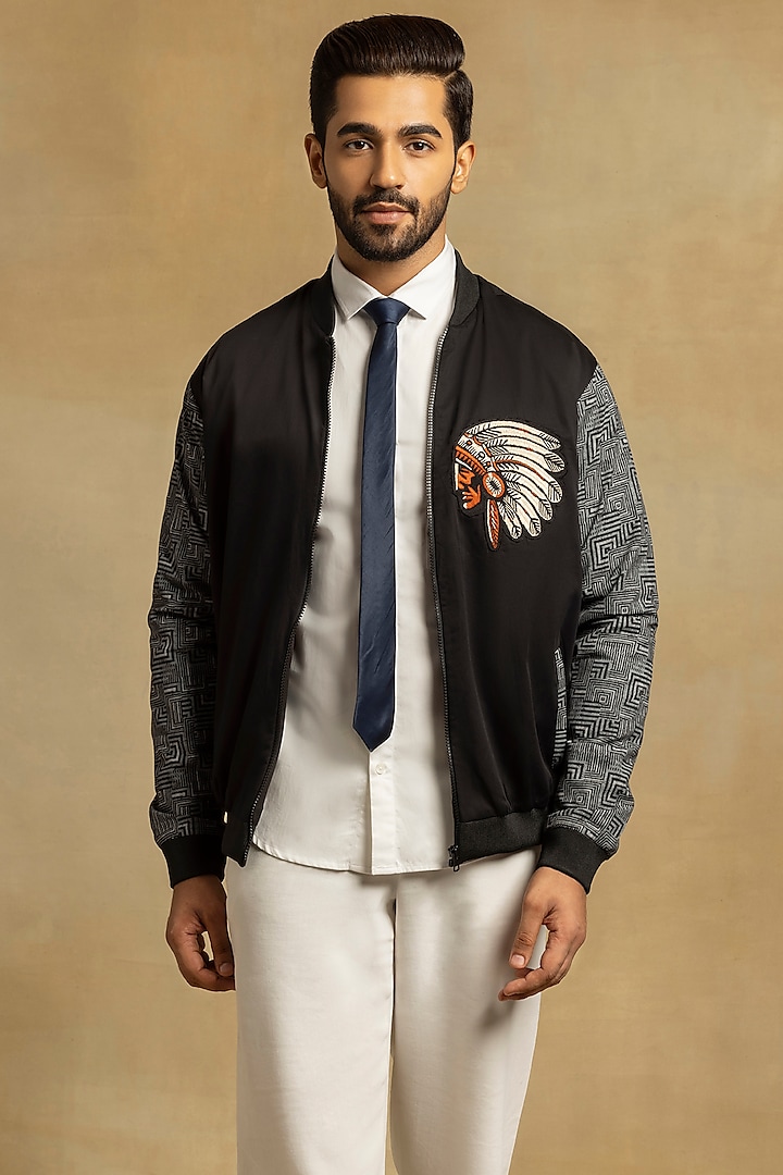 Black Giza Cotton Jacket by Sazvit