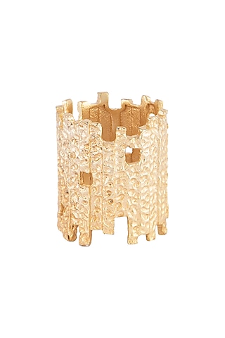 Gold Plated Textured Ring by Flowerchild By Shaheen Abbas