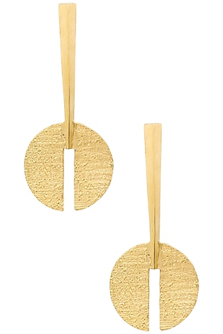 Gold Plated Round Earrings by Flowerchild By Shaheen Abbas