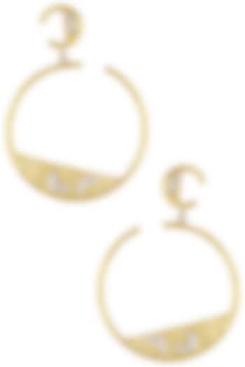 Gold Plated Hoop Earrings by Flowerchild By Shaheen Abbas