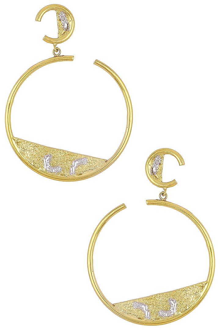 Gold Plated Hoop Earrings by Flowerchild By Shaheen Abbas