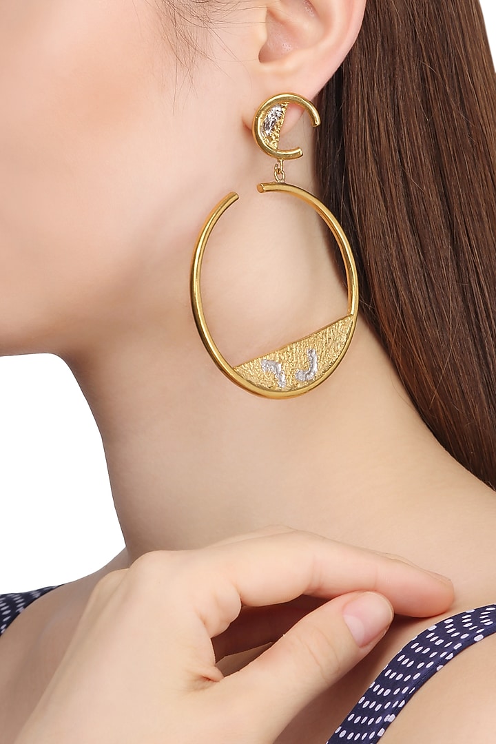Gold plated hoop earrings available only at Pernia's Pop Up Shop.