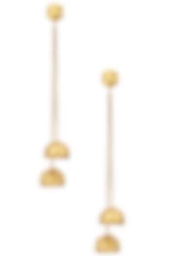 Gold Plated Jhumki Drop Earrings by Flowerchild By Shaheen Abbas