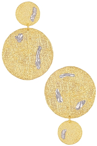 Gold Plated Mismatch Detailing Earrings by Flowerchild By Shaheen Abbas
