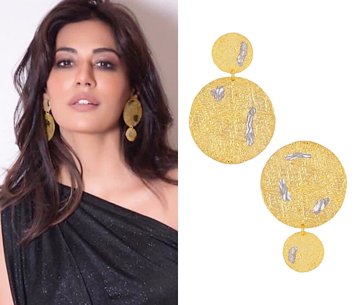 Gold plated mismatch detailing earrings available only at Pernia's Pop Up Shop.