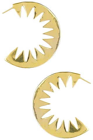 Gold Plated Cresent Shaped Earrings by Flowerchild By Shaheen Abbas