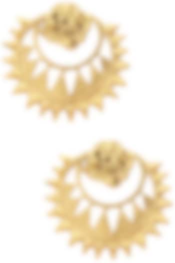 Gold Plated Chandbali Earrings by Flowerchild By Shaheen Abbas
