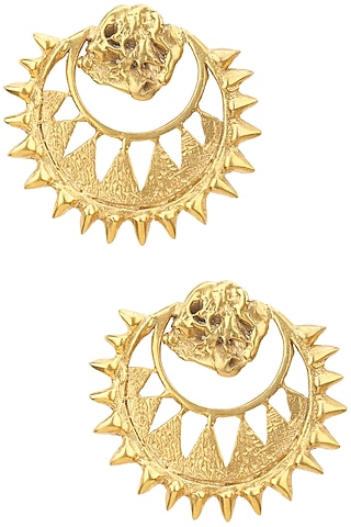 Gold Plated Chandbali Earrings by Flowerchild By Shaheen Abbas