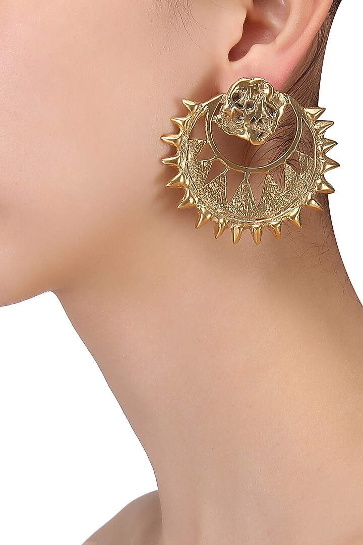 Gold plated chandbali earrings available only at Pernia's Pop Up Shop.