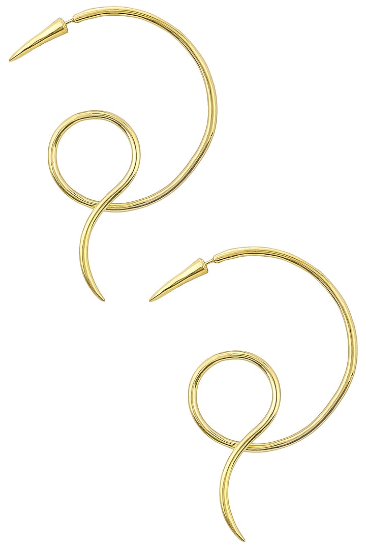 Gold Plated Serpiente Earrings by Flowerchild By Shaheen Abbas