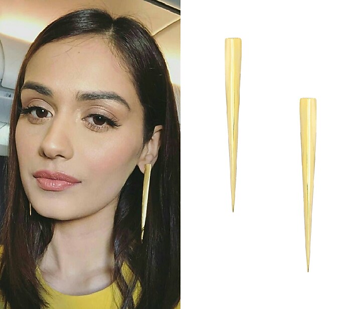 Gold plated spike earrings available only at Pernia's Pop Up Shop.