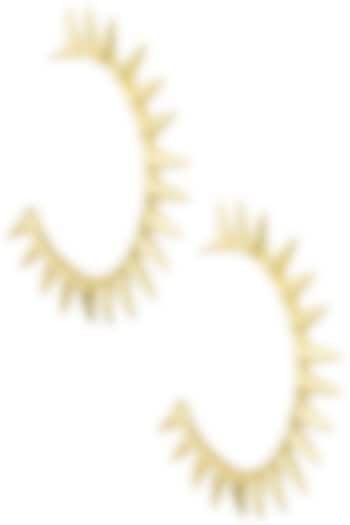 Gold Plated Open Hoop Spike Earrings by Flowerchild By Shaheen Abbas