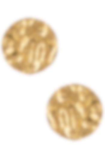 Gold plated textured stud earrings available only at Pernia's Pop Up Shop.