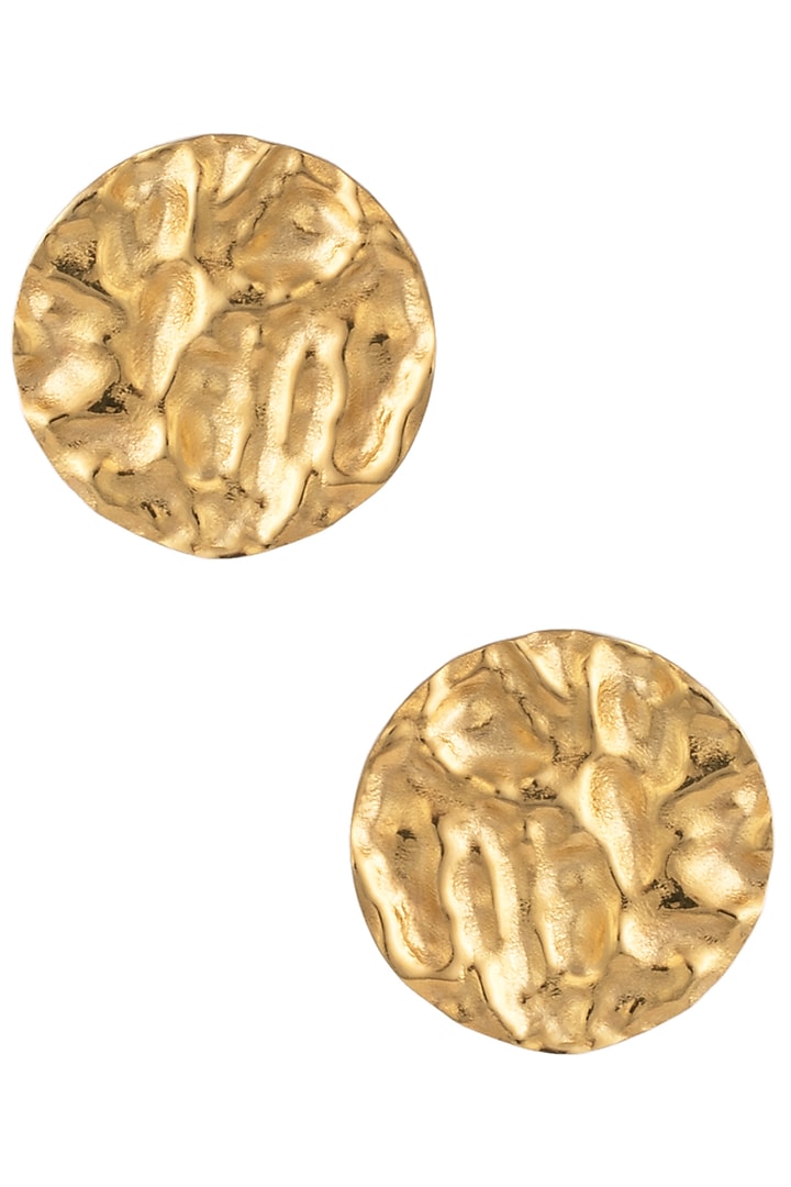 Gold plated textured stud earrings available only at Pernia's Pop Up Shop.