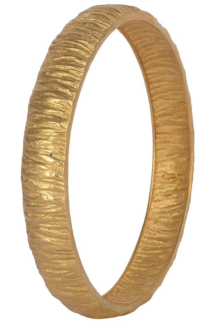 Set Of 2 Gold Plated Bangles by Flowerchild By Shaheen Abbas