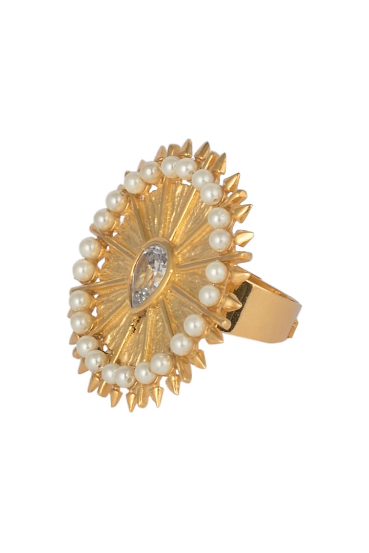 Gold plated stone and pearls ring available only at Pernia's Pop Up Shop.