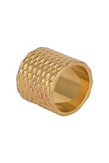 Gold Plated Textured Ring by Flowerchild By Shaheen Abbas-POPULAR PRODUCTS AT STORE