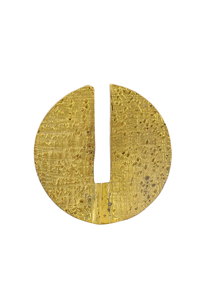 Gold plated textured cutout ring available only at Pernia's Pop Up Shop.