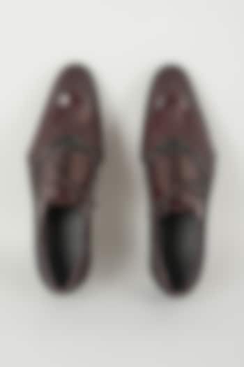 Oxblood Panelled Leather Vintage Oxford Shoes by SALIL BHATIA at Pernia's Pop Up Shop